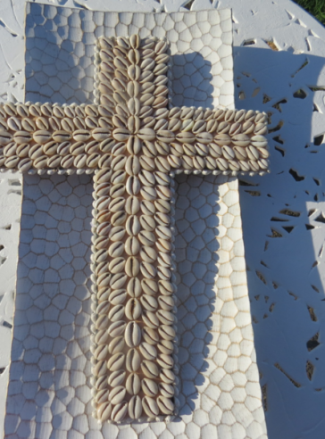 Handcrafted Cowrie Shell Cross Wall Hanging