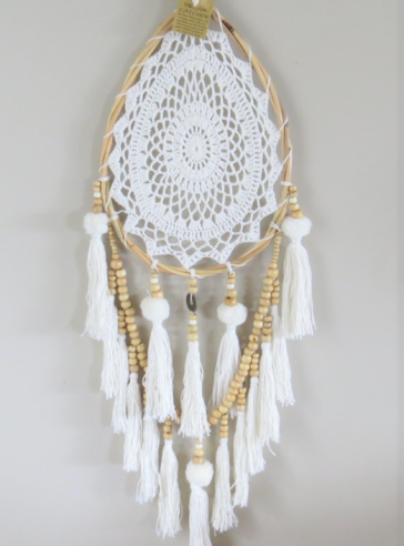 Boho Oval Bamboo and Bead Dream Catcher
