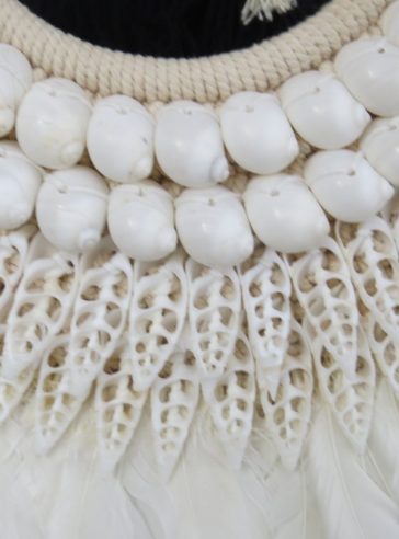 Saba Tribal White Feather and Shell Necklace