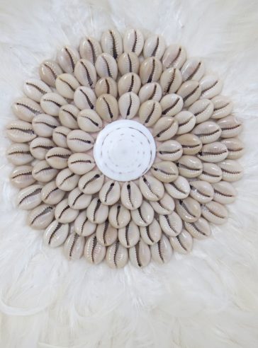 White Fluffy Feather Juju Hat (style 2) Wall Hanging