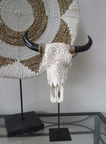 Resin Carved Faux Cow Skull