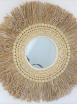 Seagrass and Bead Mirror