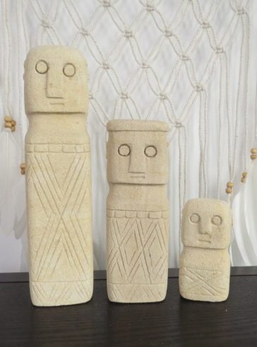 Aruba Tribal Stone Statues - Set of 3