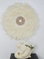 White Fluffy juju hat with corie shell centre style 2