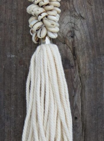 Natural Cowrie Shell and Tassel Keyring